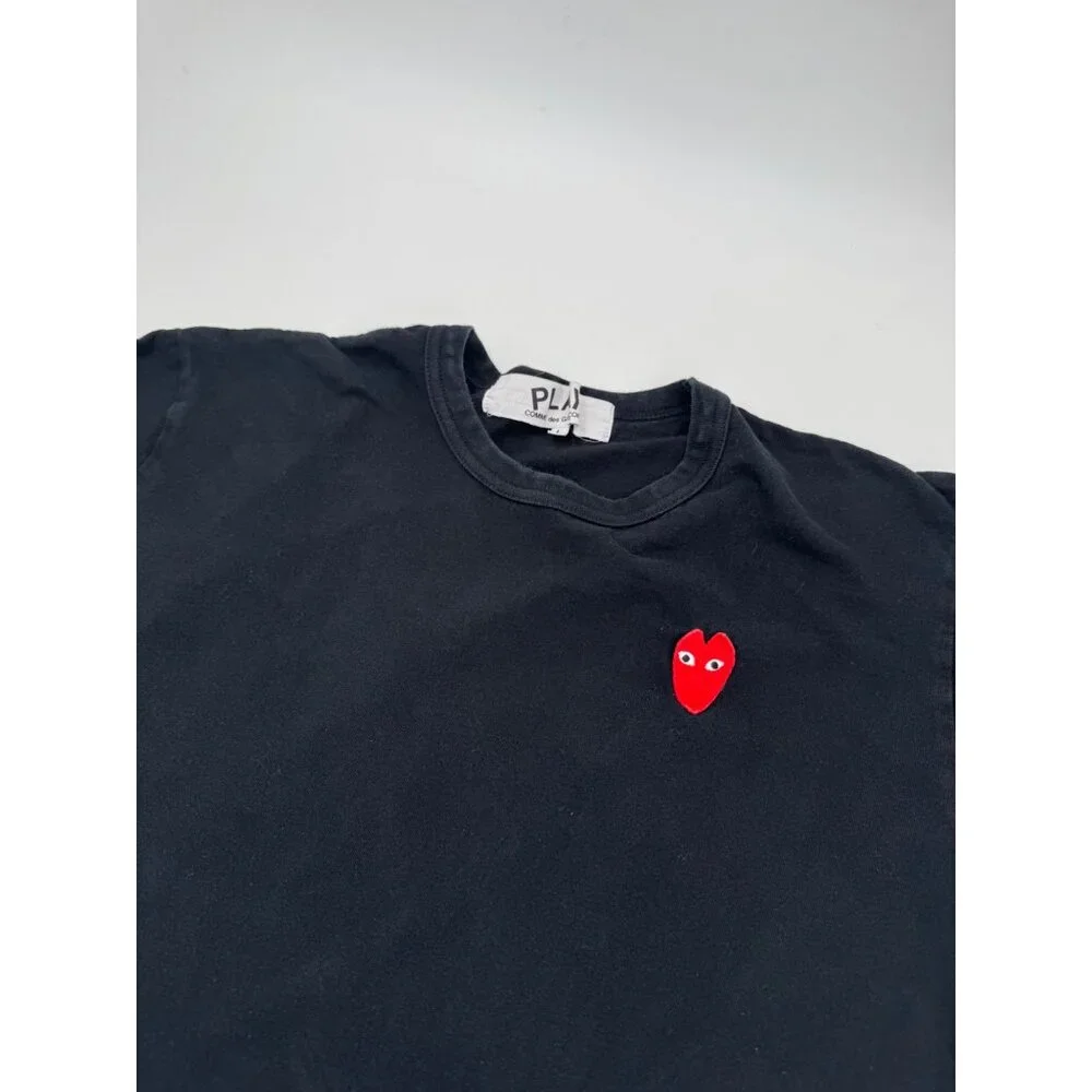Comme Des Garcons Play Black Heart Logo jersey T-Shirt  Size L  Made In Japan - Picture 3 of 14